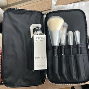 🖤DIOR BEAUTY🖤 Beauty Backstage Makeup Pouch with brush set and eye lash curler